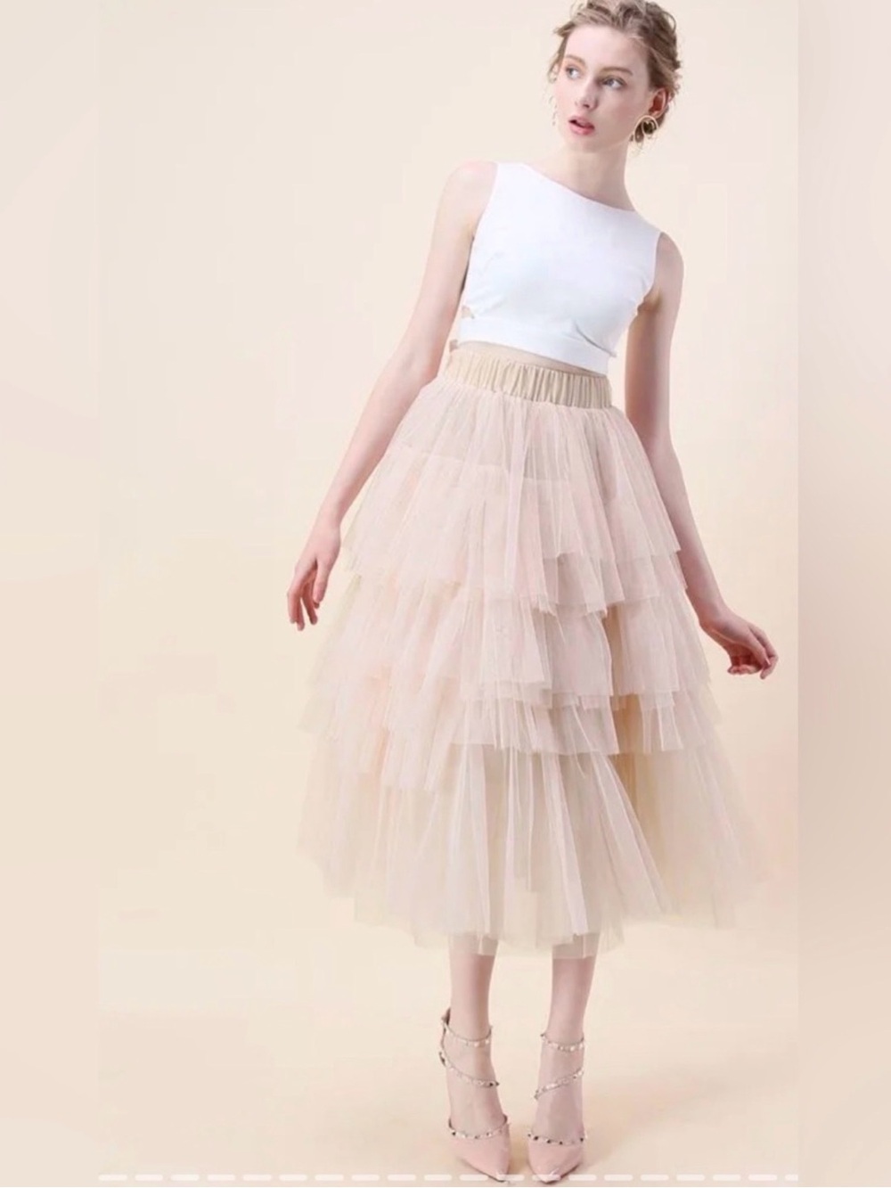 NWT ChicWish Love Me More Tulle Skirt Size M/L